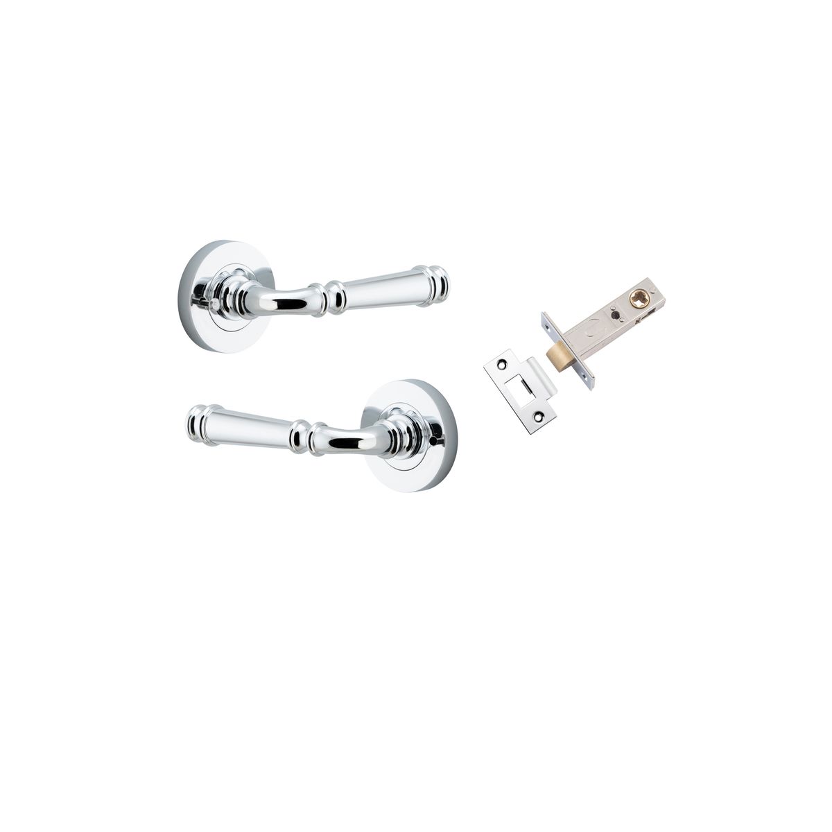 0314KIBPRIV60 - Verona Lever - Round Rose (Inbuilt Privacy) - Polished Chrome - Privacy