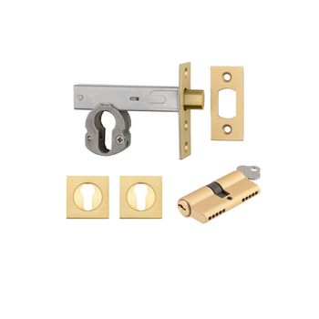Euro Mortice Deadbolt Kit - 70mm Backset with Square Euro Escutcheon Key/Key