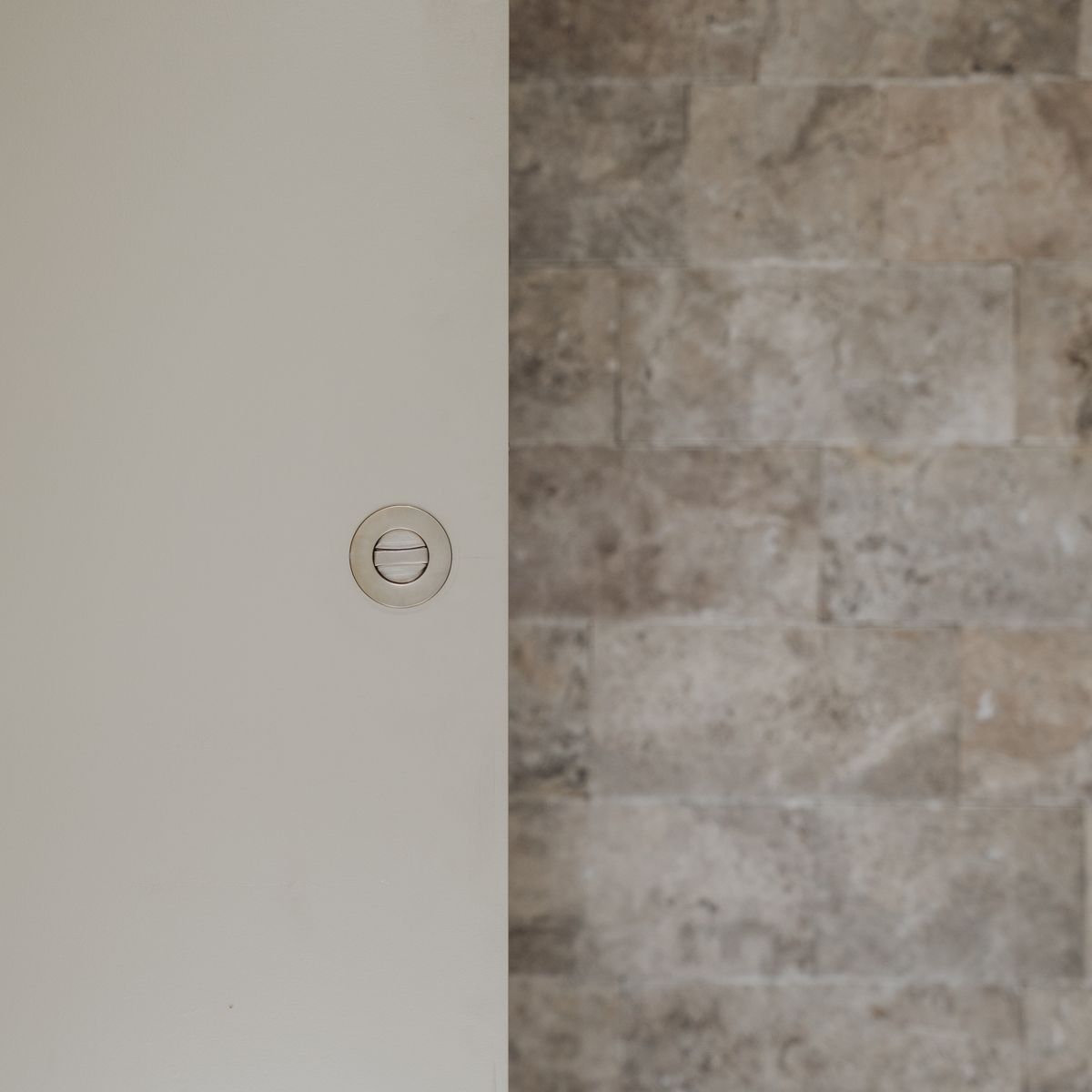 21439 - Round Sliding Door Pull Privacy Kit with Inbuilt Privacy Turn - Satin Nickel - Privacy