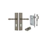 16836KENTR60KK - Sarlat Lever - Stepped Backplate Entrance Kit with High Security Lock - Graphite PVD - Entrance