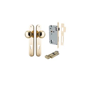 Paddington Knob - Oval Backplate Entrance Kit with High Security Lock