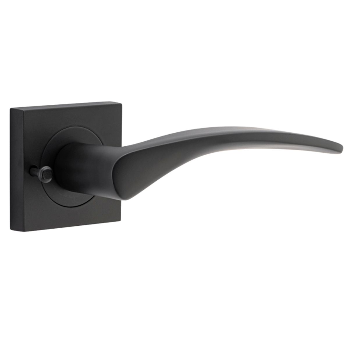 0283KIBPRIV60 - Oxford Lever - Square Rose (Inbuilt Privacy) - Matt Black - Privacy