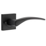 0283KIBPRIV60 - Oxford Lever - Square Rose (Inbuilt Privacy) - Matt Black - Privacy