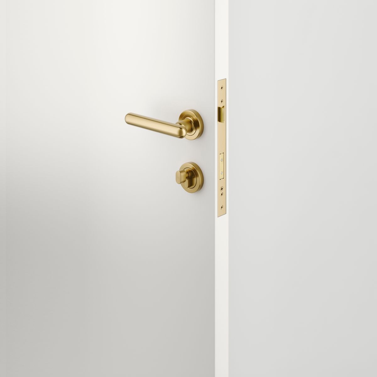 24000KENTR60KT - Puerto Lever - Round Rose Entrance Kit with Separate High Security Lock - Brushed Gold PVD - Entrance