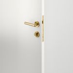 24000KENTR60KT - Puerto Lever - Round Rose Entrance Kit with Separate High Security Lock - Brushed Gold PVD - Entrance