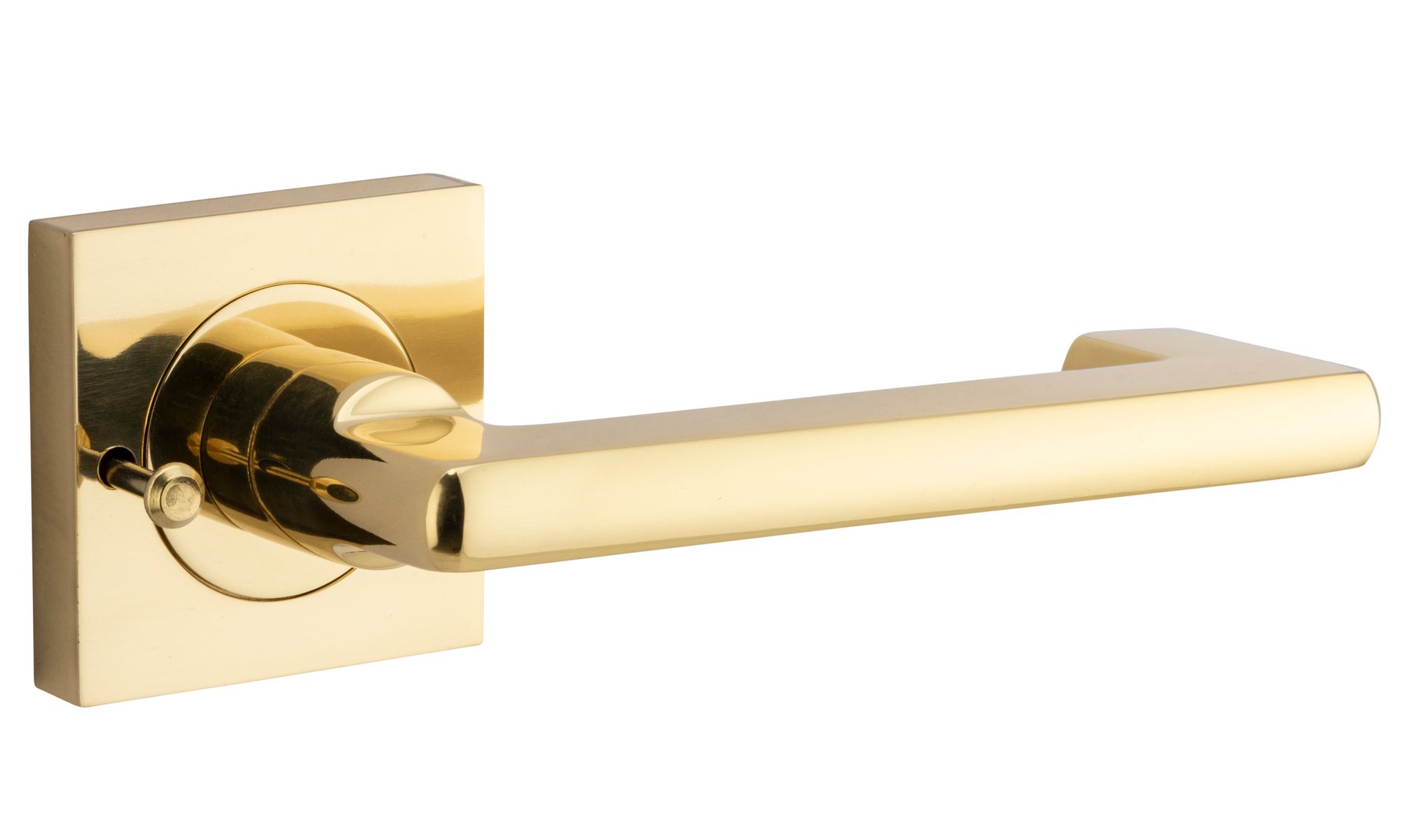 21170KIBPRIV60 - Baltimore Return Lever - Square Rose (Inbuilt Privacy) - Polished Brass - Privacy