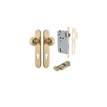 Guildford Knob - Oval Backplate Entrance Kit with High Security Lock