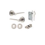 0369KENTR60KK - Como Lever - Round Rose Entrance Kit with High Security Lock - Satin Nickel - Entrance