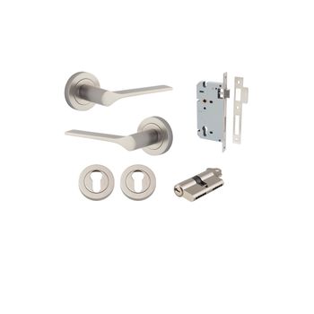 Como Lever - Round Rose Entrance Kit with High Security Lock