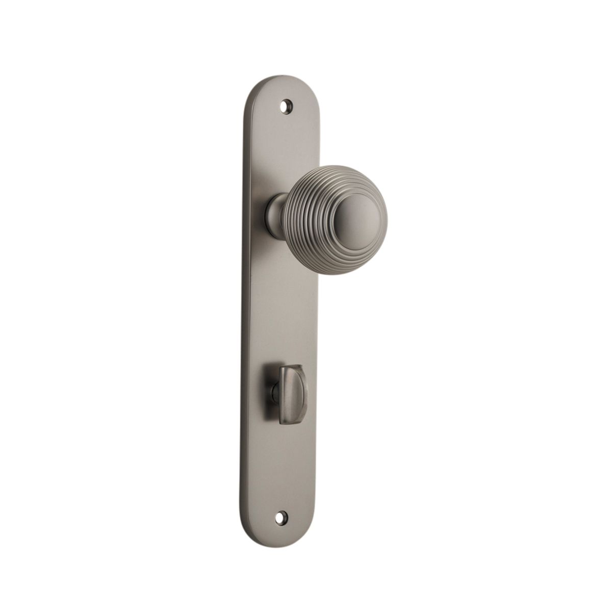 14836P85 - Guildford Knob - Oval Backplate - Satin Nickel - Privacy