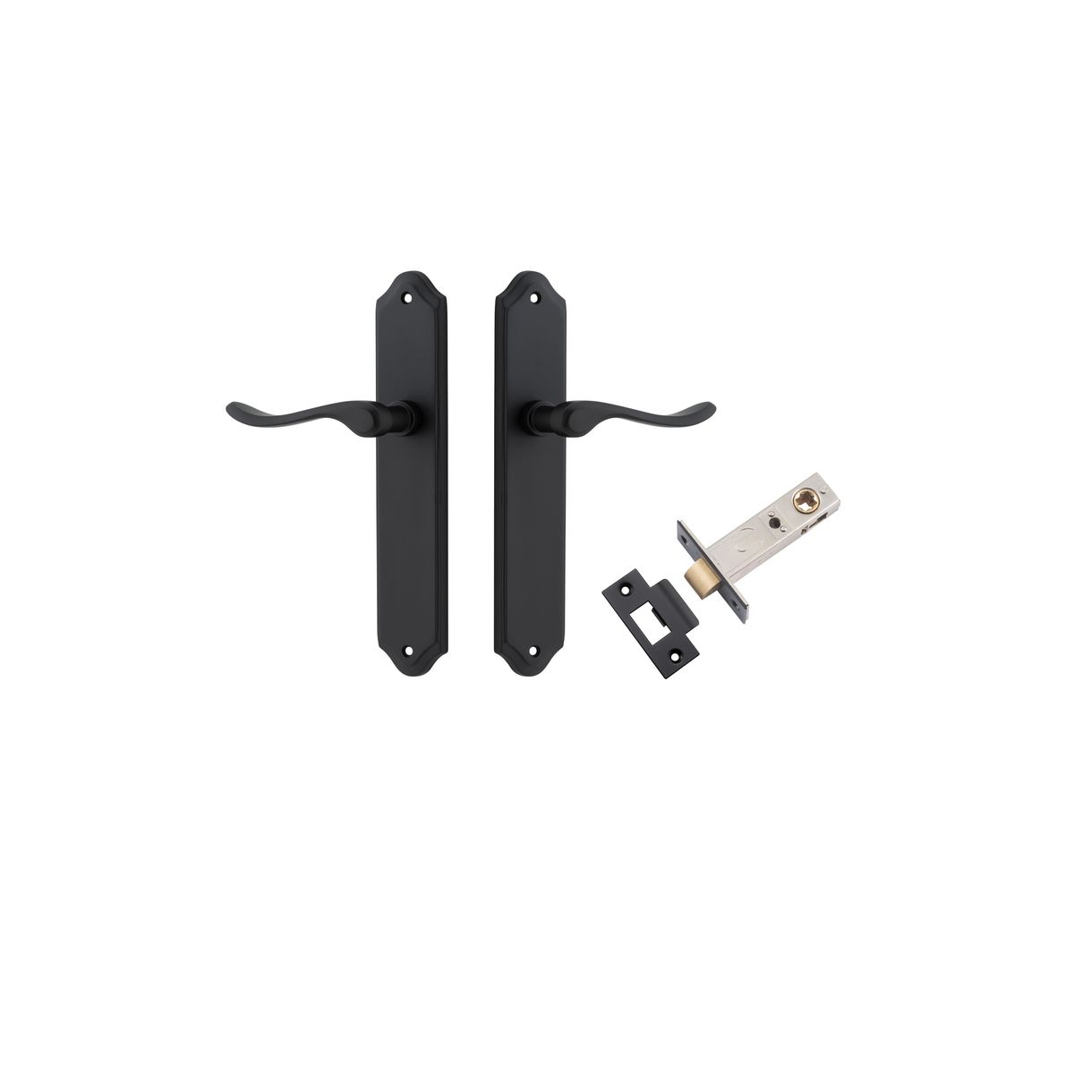 12922KPASS60 - Stirling Lever - Shouldered Backplate Passage Kit - Matt Black - Passage