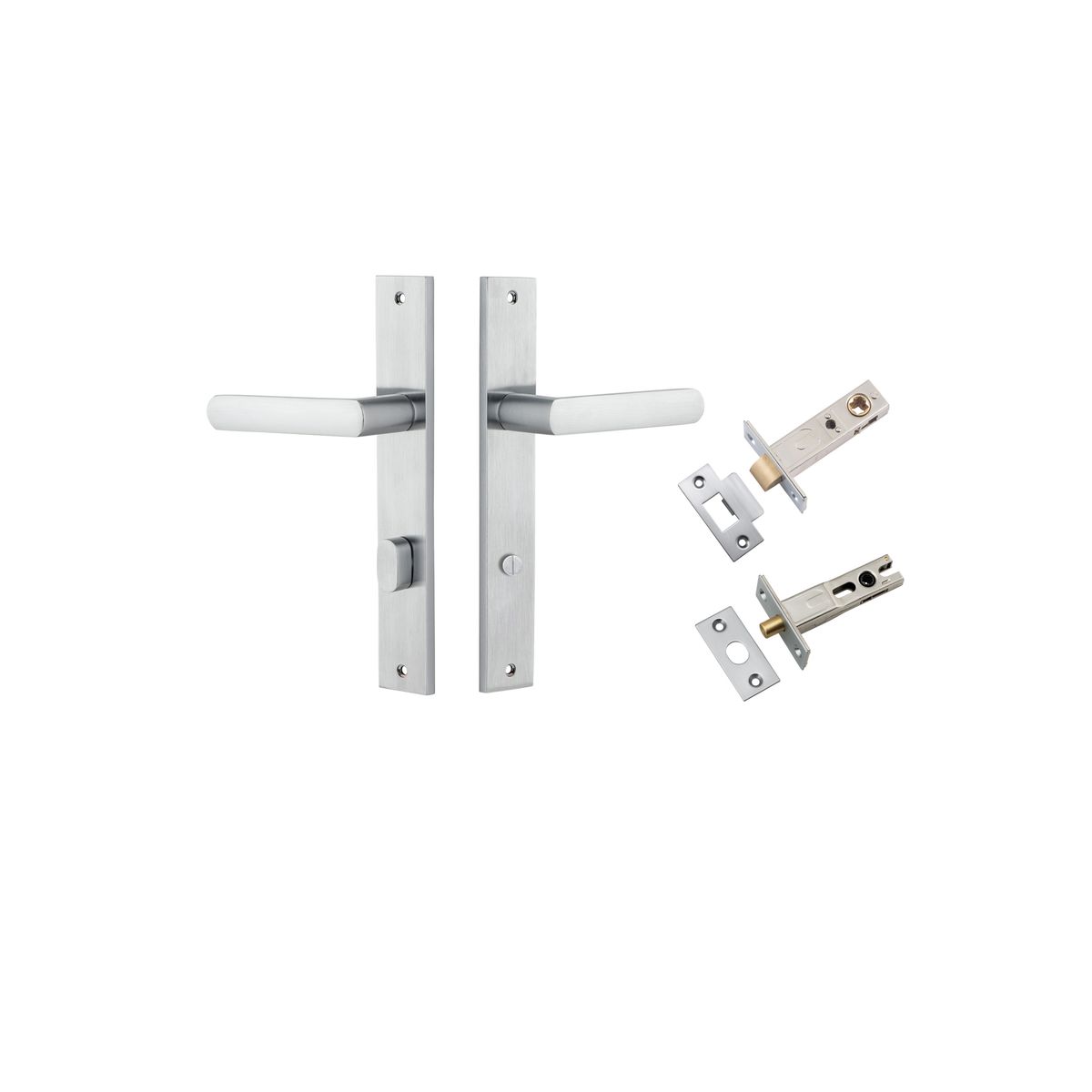 12360KPRIV60 - Osaka Lever - Rectangular Backplate Privacy Kit with Privacy Turn - Brushed Chrome - Privacy