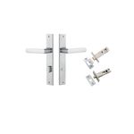 12360KPRIV60 - Osaka Lever - Rectangular Backplate Privacy Kit with Privacy Turn - Brushed Chrome - Privacy