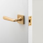 21196 - Copenhagen Lever - Square Rose - Brushed Brass - Passage