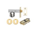 22156K60KKER - Euro Mortice Deadbolt Kit - 60mm Backset with Round Euro Escutcheon Key/Key - Polished Brass - Entrance