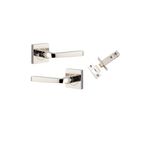 0398KIBPRIV60 - Annecy Lever - Square Rose (Inbuilt Privacy) - Polished Nickel - Privacy