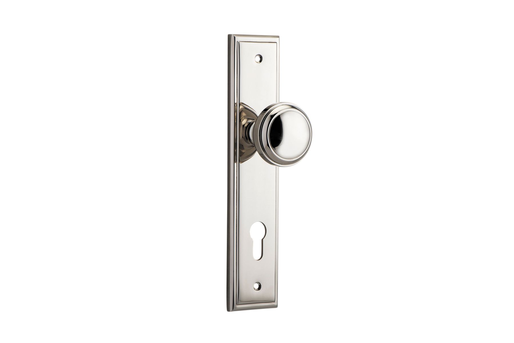 14338E85 - Paddington Knob - Stepped Backplate - Polished Nickel - Entrance