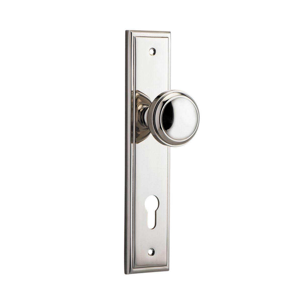 14338E85 - Paddington Knob - Stepped Backplate - Polished Nickel - Entrance