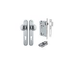 12334KENTR60KK - Cambridge Knob - Oval Backplate Entrance Kit with High Security Lock - Brushed Chrome - Entrance