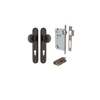 Paddington Knob - Oval Backplate Entrance Kit with High Security Lock