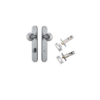 Guildford Knob - Oval Backplate Privacy Kit with Privacy Turn