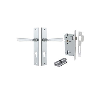 Copenhagen Lever - Rectangular Backplate Entrance Kit with High Security Lock
