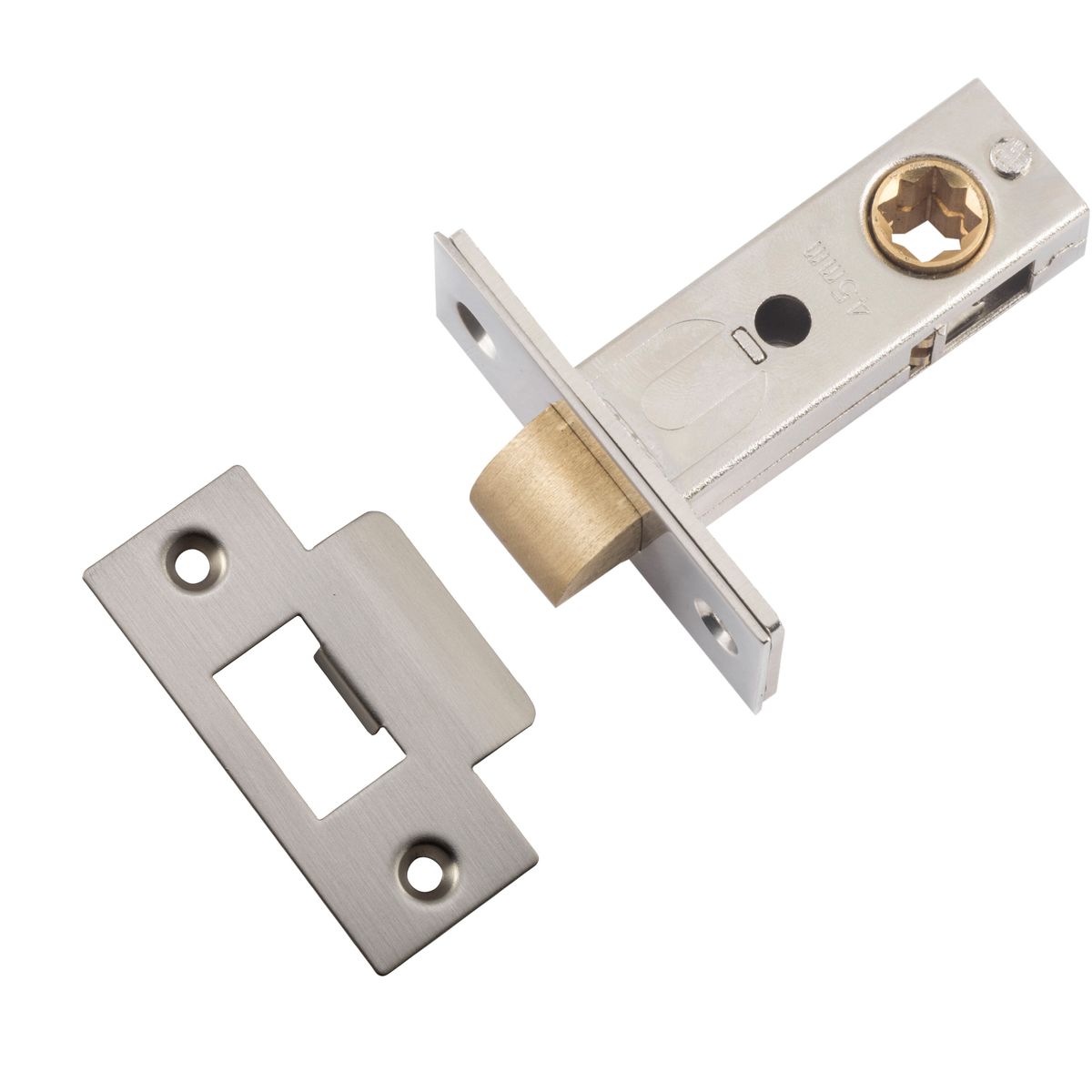 21507 - Hard Sprung Split Cam Tube Latch - 45mm Backset - Satin Nickel