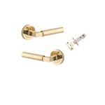 0340KPASS60 - Berlin Lever - Round Rose Passage Kit - Polished Brass - Passage