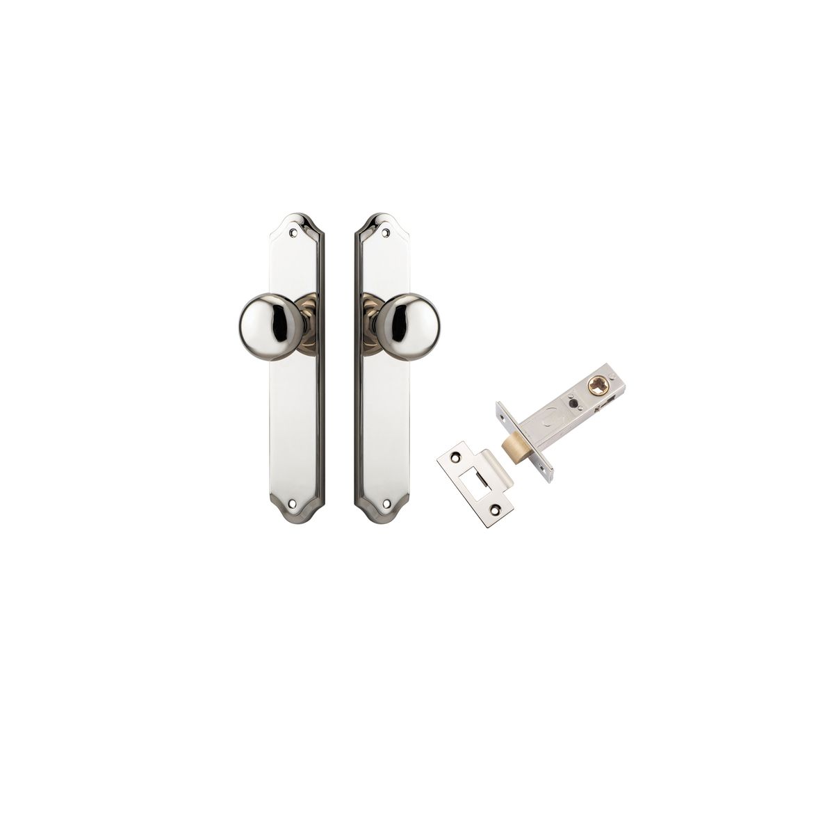 14328KPASS60 - Cambridge Knob - Shouldered Backplate Passage Kit - Polished Nickel - Passage