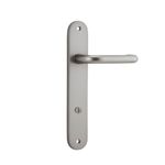 14846P85 - Oslo Lever - Oval Backplate - Satin Nickel - Privacy