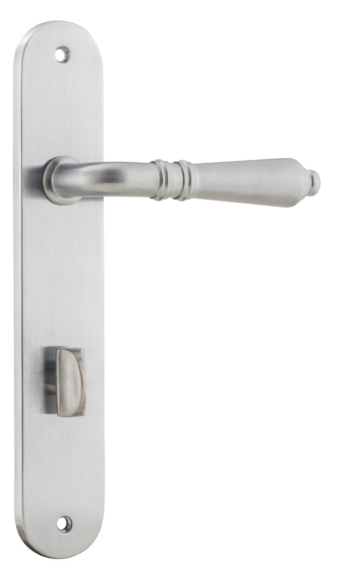 12224P85 - Sarlat Lever - Oval Backplate - Brushed Chrome - Privacy
