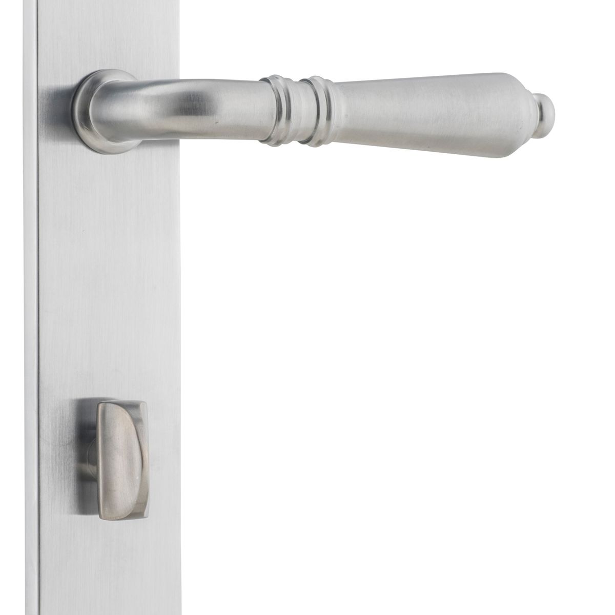 12224P85 - Sarlat Lever - Oval Backplate - Brushed Chrome - Privacy