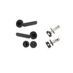 0333KPRIV60 - Bronte Lever - Round Rose Privacy Kit with Separate Privacy Turn - Matt Black - Privacy