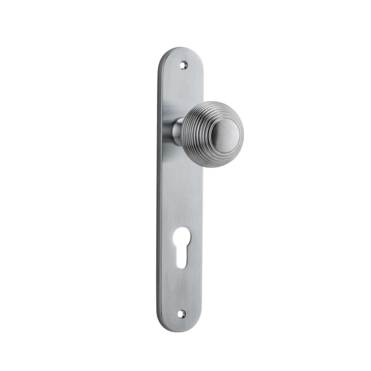 12336E85 - Guildford Knob - Oval Backplate - Brushed Chrome - Entrance