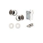0218KENTR60KK - Paddington Knob - Round Rose Entrance Kit with Separate High Security Lock - Polished Nickel - Entrance