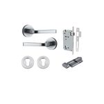 0325KENTR60KT - Annecy Lever - Round Rose Entrance Kit with Separate High Security Lock - Brushed Chrome - Entrance