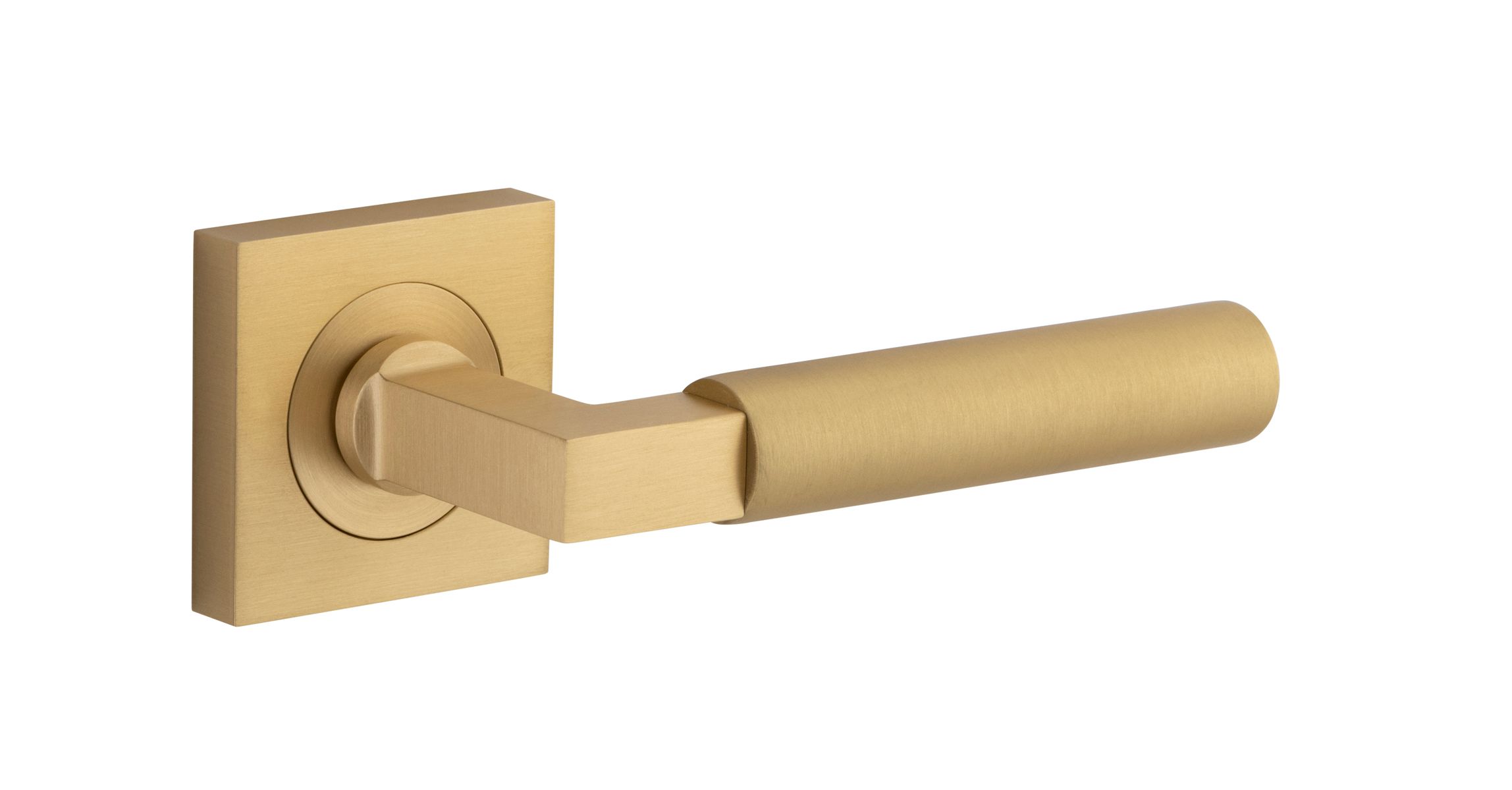 0464 - Berlin Lever - Square Rose - Brushed Brass - Passage