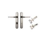 14732KPRIV60 - Annecy Lever - Oval Backplate Privacy Kit with Privacy Turn - Satin Nickel - Privacy