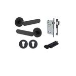 0333KENTR60KT - Bronte Lever - Round Rose Entrance Kit with High Security Lock - Matt Black - Entrance