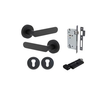 Bronte Lever - Round Rose Entrance Kit with High Security Lock