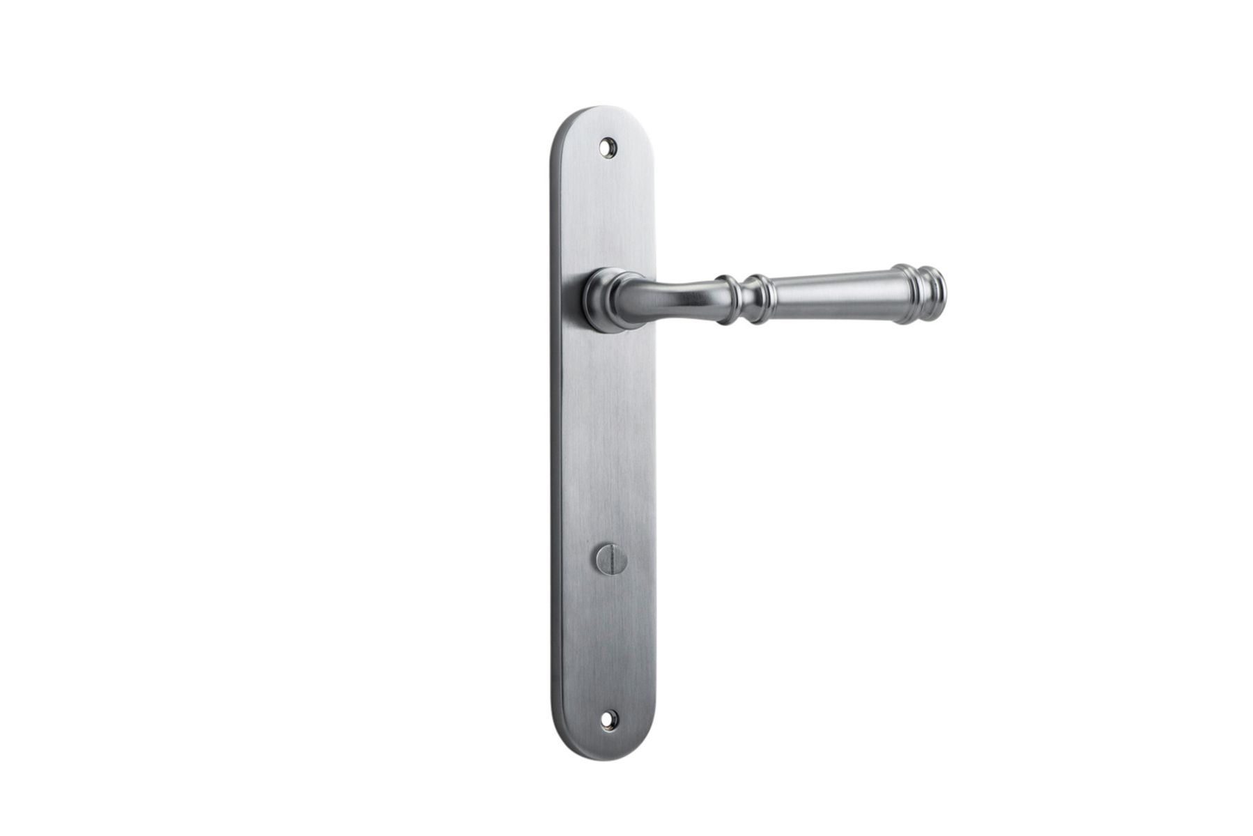 12230P85 - Verona Lever - Oval Backplate - Brushed Chrome - Privacy