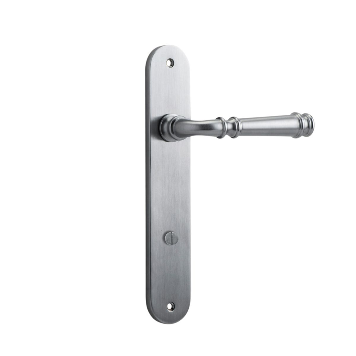 12230P85 - Verona Lever - Oval Backplate - Brushed Chrome - Privacy