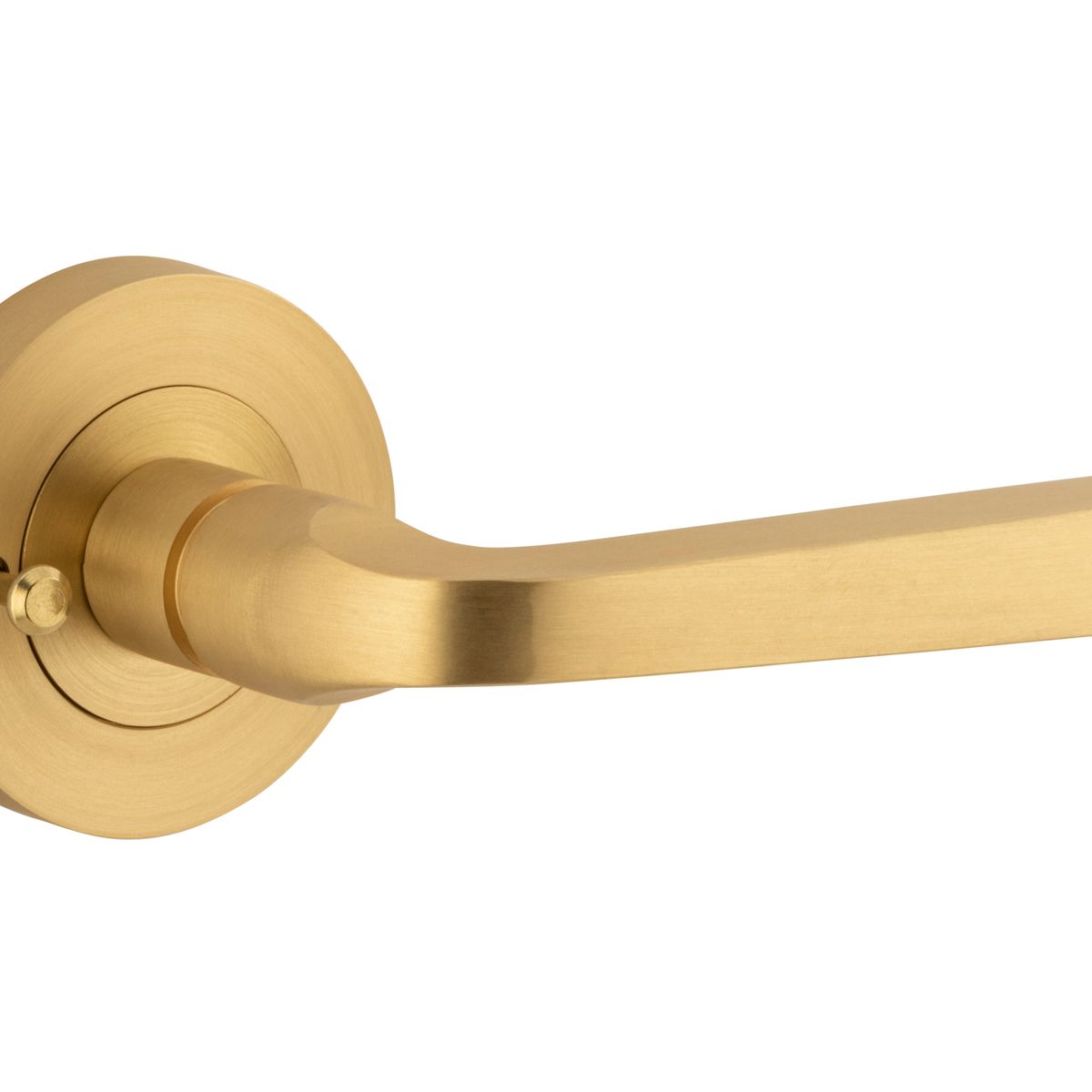 0451KIBPRIV60 - Annecy Lever - Round Rose (Inbuilt Privacy) - Brushed Brass - Privacy