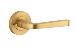 0451KIBPRIV60 - Annecy Lever - Round Rose (Inbuilt Privacy) - Brushed Brass - Privacy
