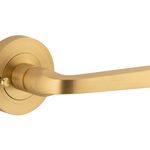 0451KIBPRIV60 - Annecy Lever - Round Rose (Inbuilt Privacy) - Brushed Brass - Privacy