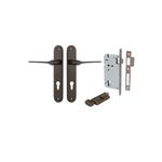 10770KENTR60KT - Como Lever - Oval Backplate Entrance Kit with High Security Lock - Signature Brass - Entrance