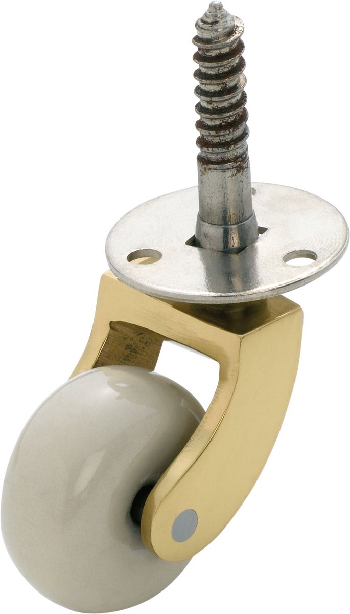 Screw Plate Castors - Porcelain Wheel D32mm