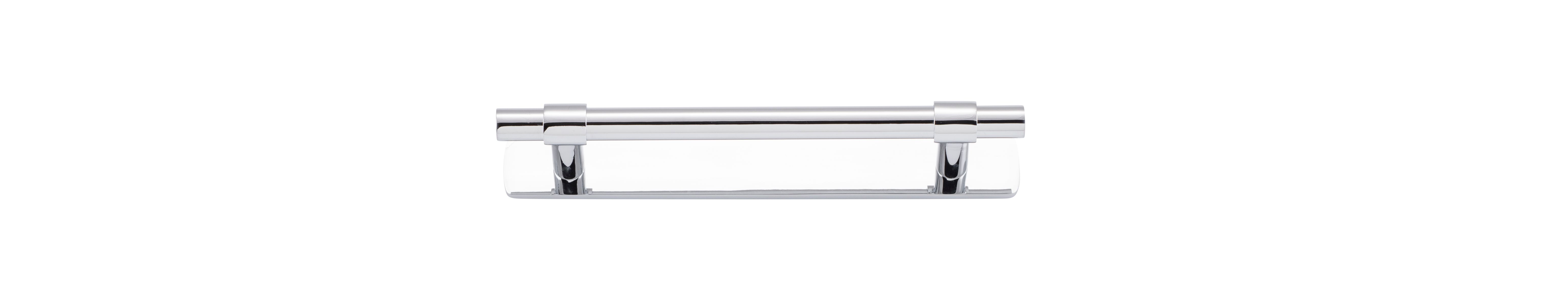 21004B - Helsinki Cabinet Pull with Backplate - CTC128mm - Polished Chrome