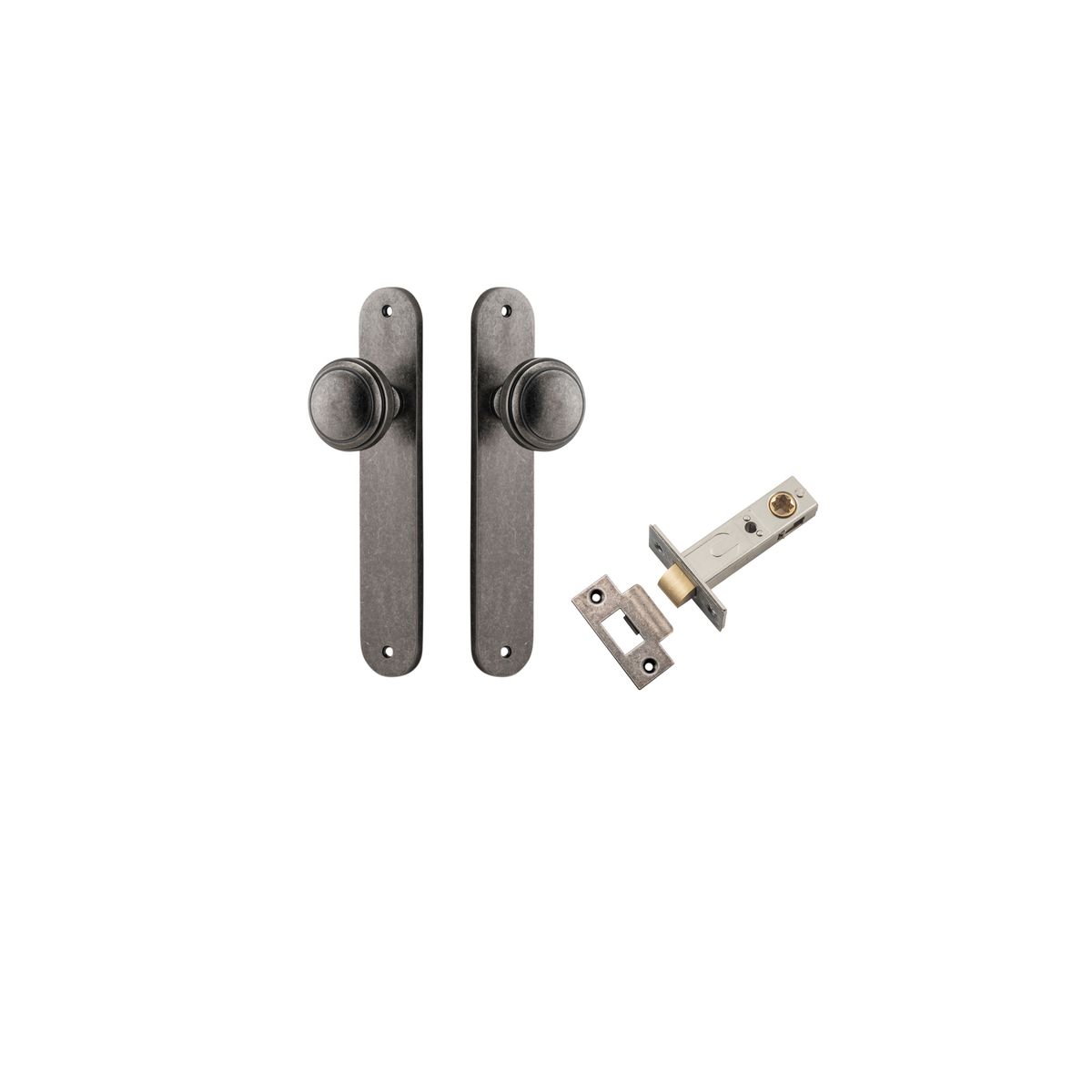 13832KPASS60 - Paddington Knob - Oval Backplate Passage Kit - Distressed Nickel - Passage