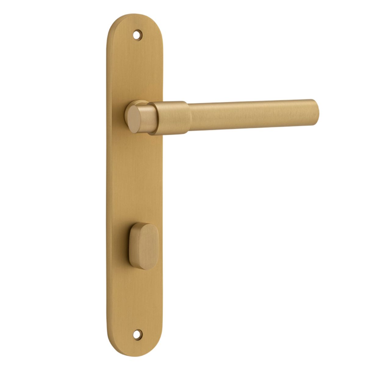 15400P85 - Helsinki Lever - Oval Backplate - Brushed Brass - Privacy